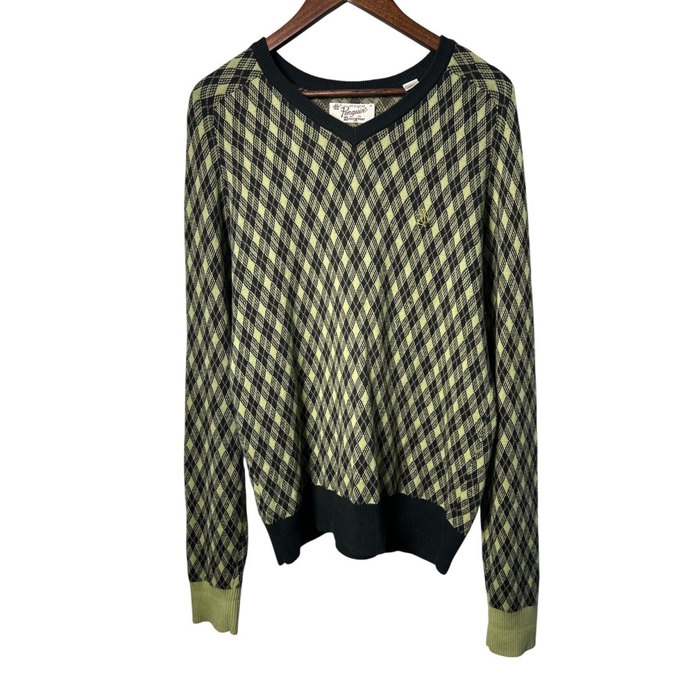 Original Penguin Men Medium Argyle Pattern V-Neck… - image 2